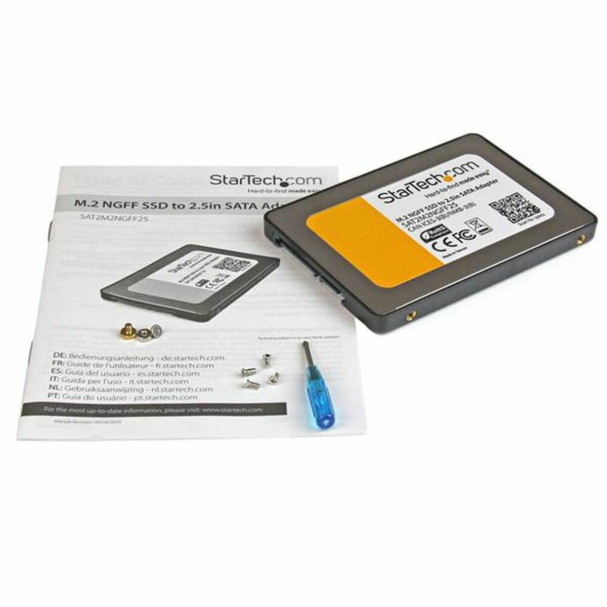 Adapteris SATA Startech SAT2M2NGFF25 Juoda 2,5" SSD M.2 SATA III 2.5"